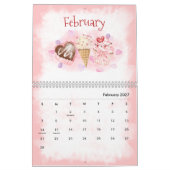 Watercolor seizoenen kalender (Feb 2027)