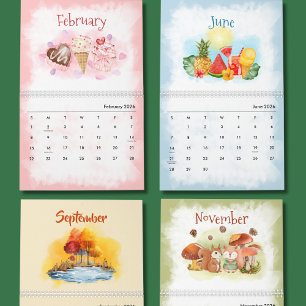 Watercolor seizoenen kalender