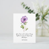 WATERCOLOR SEPTEMBER MORNING GLORY BIRTH FLOWER  BRIEFKAART (Staand voorkant)