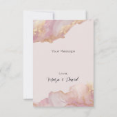 Watercolor Seraphina Roze en Gouden Trouw  Bedankkaart (Achterkant)