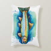 Watercolor Serie: Forel/Zalm Accent Kussen (Achterkant (Verticaal))