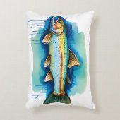 Watercolor Serie: Forel/Zalm Accent Kussen (Voorkant(Verticaal))