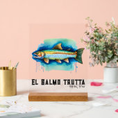 Watercolor Serie: Forel/Zalm Acryl Bord (Huwelijk)