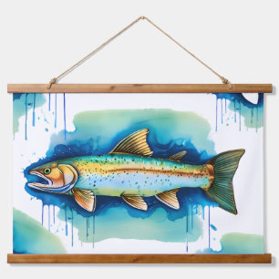Watercolor Serie: Forel/Zalm Hangend Wandkleed