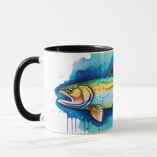 Watercolor Serie: Forel/Zalm Mok (Links)