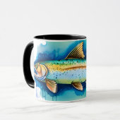 Watercolor Serie: Forel/Zalm Mok (Voorkant links)