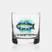 Watercolor Serie: Forel/Zalm Whisky Glas (Achterkant)