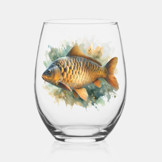 Watercolor Serie: Karper Wijnglas Zonder Voet