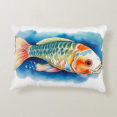 Watercolor Serie: Koi Vissen Accent Kussen (Achterkant)