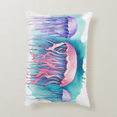 Watercolor Serie: Kwallen Accent Kussen (Achterkant (Verticaal))