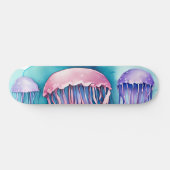 Watercolor Serie: Kwallen Persoonlijk Skateboard (Horizontaal)