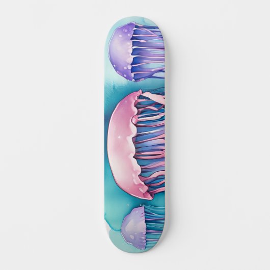 Watercolor Serie: Kwallen Persoonlijk Skateboard (Voorkant)