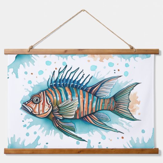 Watercolor Serie: Lionfish Hangend Wandkleed (Voorkant)