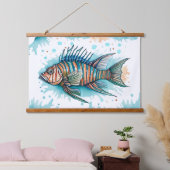 Watercolor Serie: Lionfish Hangend Wandkleed (Slaapkamer)
