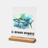 Watercolor Serie: Makreel Acryl Bord (Hoek)