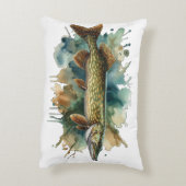 Watercolor Serie: Snoek Accent Kussen (Achterkant (Verticaal))