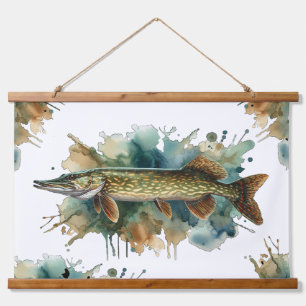 Watercolor Serie: Snoek Hangend Wandkleed