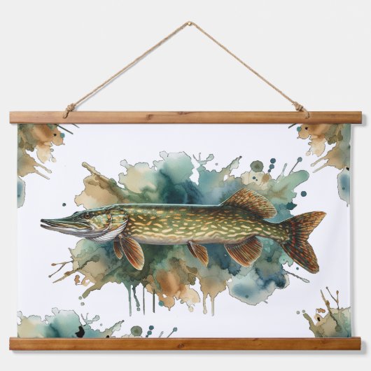 Watercolor Serie: Snoek Hangend Wandkleed (Voorkant)
