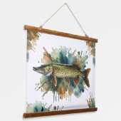 Watercolor Serie: Snoek Hangend Wandkleed (Gebogen)