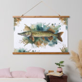Watercolor Serie: Snoek Hangend Wandkleed (Slaapkamer)