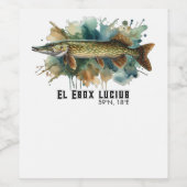 Watercolor Serie: Snoek Wijn Etiket (Enkel label)