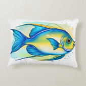 Watercolor Series: Angelfish Accent Kussen (Achterkant)