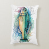 Watercolor Series: Bass Accent Kussen (Achterkant (Verticaal))