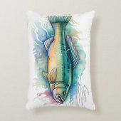 Watercolor Series: Bass Accent Kussen (Voorkant(Verticaal))