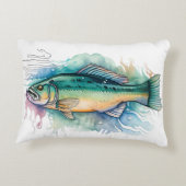 Watercolor Series: Bass Accent Kussen (Achterkant)