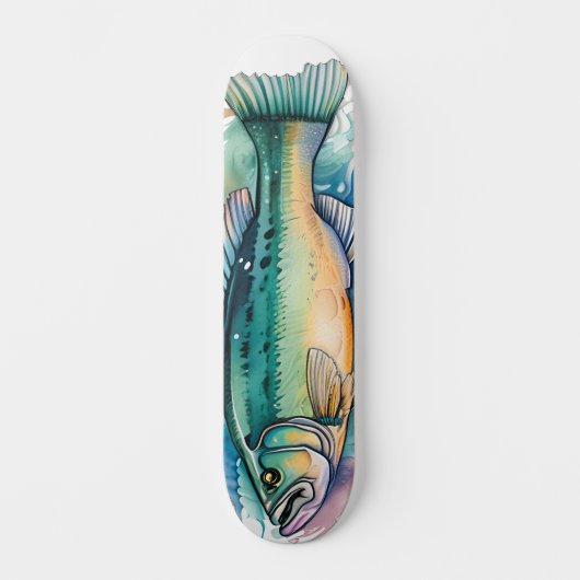 Watercolor Series: Bass Persoonlijk Skateboard (Voorkant)
