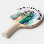 Watercolor Series: Bass Tafeltennisbatje (Voorkant Gekanteld)