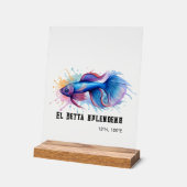 Watercolor Series: Betta Fish Acryl Bord (Hoek)