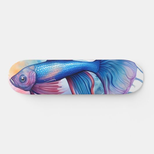Watercolor Series: Betta Fish Persoonlijk Skateboard (Horizontaal)