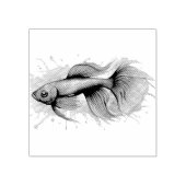 Watercolor Series: Betta Fish Rubberstempel (Afrduk)