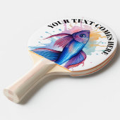 Watercolor Series: Betta Fish Tafeltennisbatje (Voorkant Gekanteld)