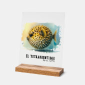 Watercolor Series: Blowfish Acryl Bord (Hoek)