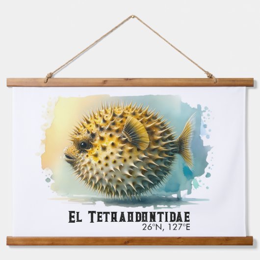 Watercolor Series: Blowfish Hangend Wandkleed (Voorkant)