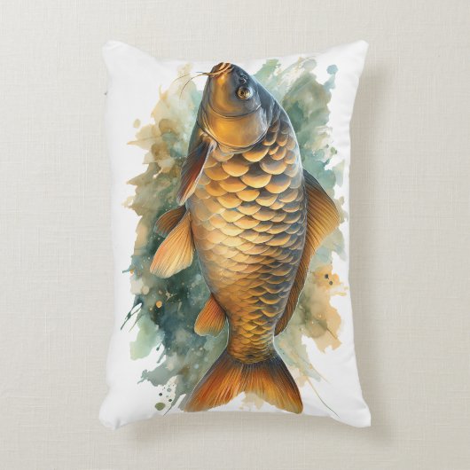 Watercolor Series: Carp Accent Kussen (Voorkant(Verticaal))