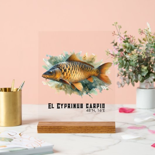 Watercolor Series: Carp Acryl Bord (Huwelijk)