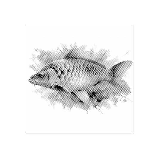 Watercolor Series: Carp Rubberstempel (Afrduk)