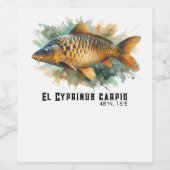 Watercolor Series: Carp Wijn Etiket (Enkel label)