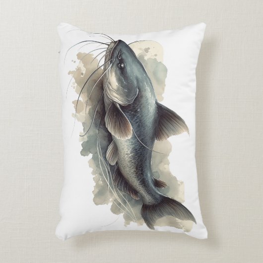 Watercolor Series: Catfish Accent Kussen (Voorkant(Verticaal))