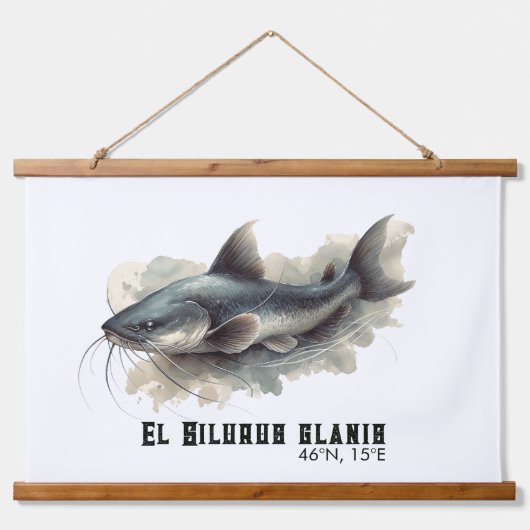 Watercolor Series: Catfish Hangend Wandkleed (Voorkant)