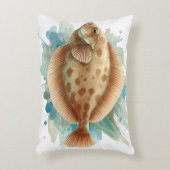 Watercolor Series: Flounder/Flatfish Accent Kussen (Voorkant(Verticaal))