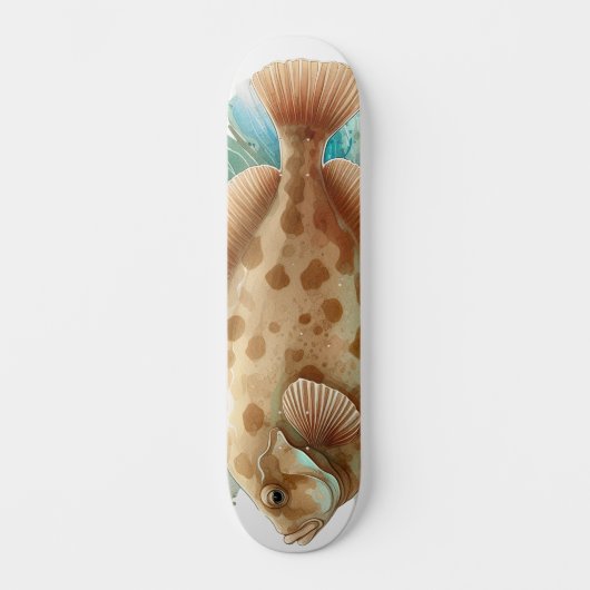 Watercolor Series: Flounder/Flatfish Persoonlijk Skateboard (Voorkant)