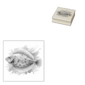 Watercolor Series: Flounder/Flatfish Rubberstempel (Gestempeld)