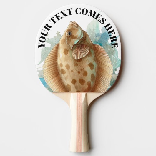 Watercolor Series: Flounder/Flatfish Tafeltennisbatje (Achterkant)