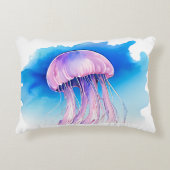 Watercolor Series: Jellyfish 2 Accent Kussen (Voorkant)