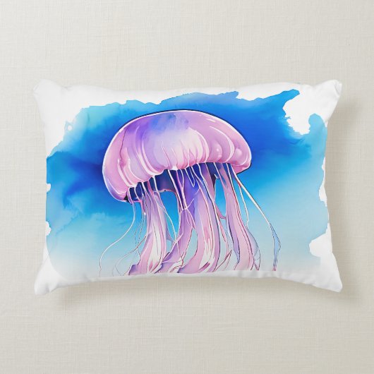 Watercolor Series: Jellyfish 2 Accent Kussen (Voorkant)