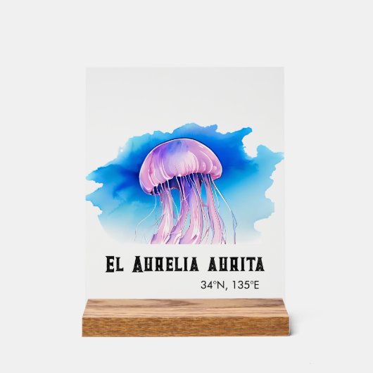 Watercolor Series: Jellyfish 2 Acryl Bord (Voorkant)